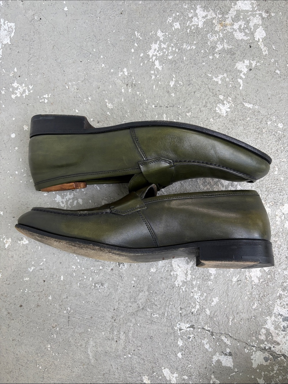Prada all green leather loafers - Picture 3 of 11